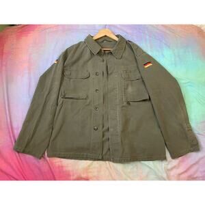 Vintage German Moleskin Army Field Jacket Size L 1988 Marquardt Schulz Sz L 80s